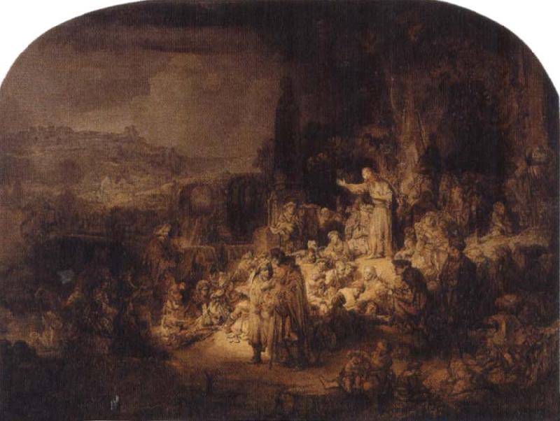 REMBRANDT Harmenszoon van Rijn St.John the Baptist Preaching oil painting image